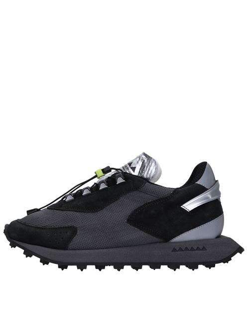Suede and fabric sneakers RUN OF | URANUS WNERO-ARGENTO